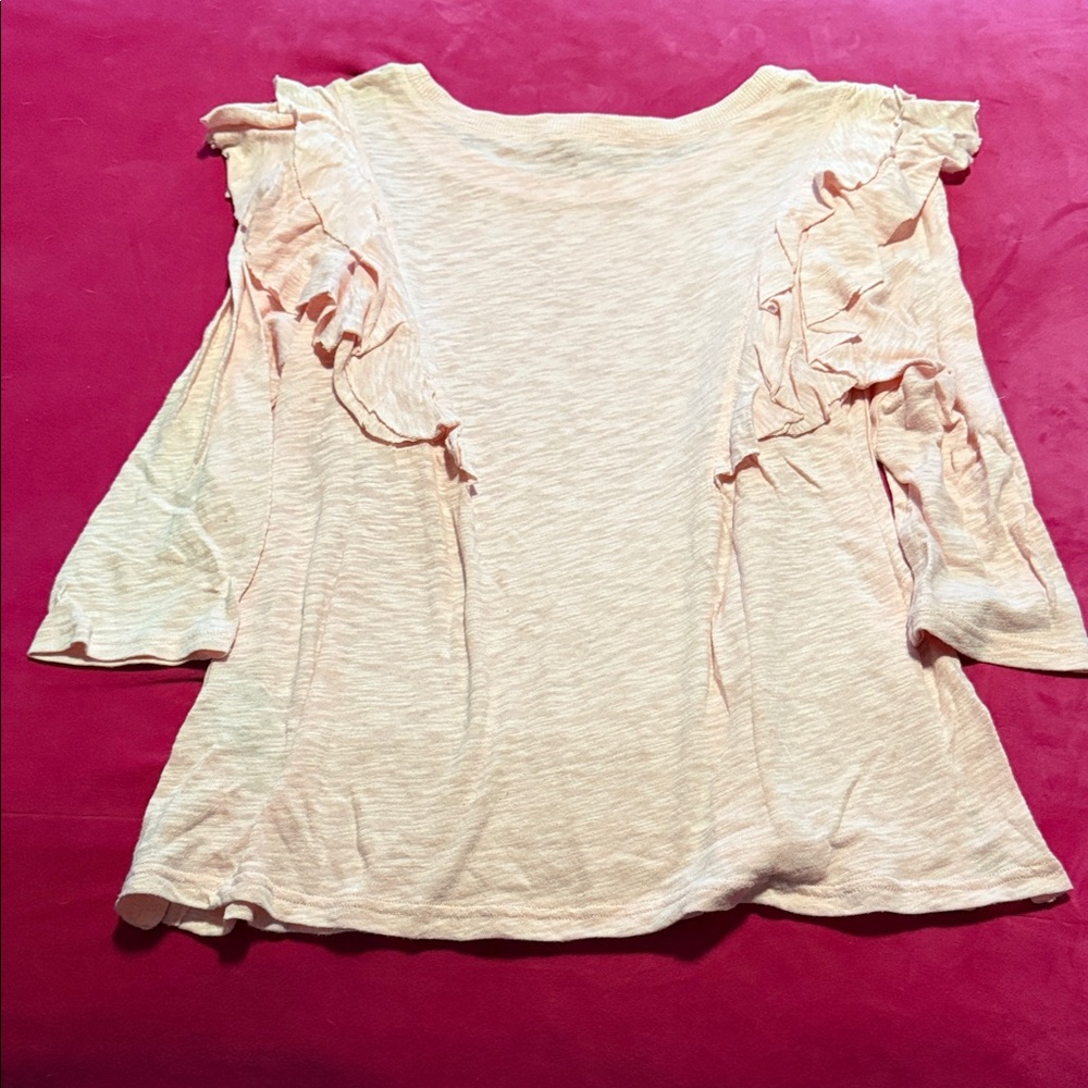 Seven7 Women's Pink Ruffle Top - Picture 2 of 3